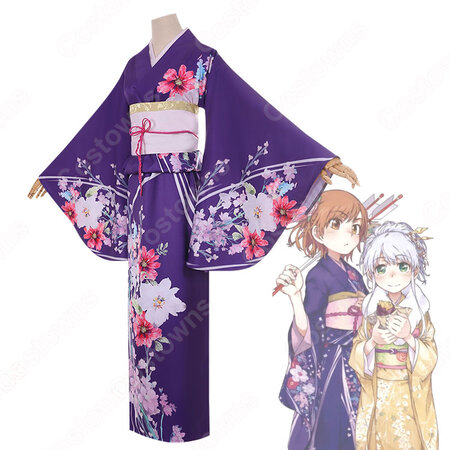 御坂 美琴 みさかみこと 新年 着物 コスプレ衣装 とある魔術の禁書目録 とある科学の超電磁砲 とあるかがくのレールガン きもの Cosplay 仮装 変装 Costowns