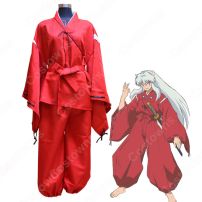 犬夜叉 着物 コスプレ衣装 『犬夜叉（いぬやしゃ）』赤 きもの cosplay 仮装 変装(犬夜叉 コスプレ衣装)