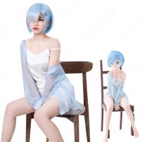 リゼロ レム パジャマ コスプレ衣装『Re:ゼロから始める異世界生活（りぜろからはじめるいせかいせいかつ）』 夏 キャミソール セクシー 可愛い cosplay 仮装 変装(Re:ゼロから始める異世界生活 コスプレ衣装)