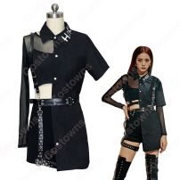 JISOO(ジス)ジャズダンス衣装 『kill this love』MVダンス服 仮装 BLACKPINK 韓国 アイドルスタイル ジャズ団体服 へそ出し シャツ・ブラウス 半ズボン 人気 ステージ衣装 セクシーな 韓流グッズ 演出服(少女時代、IZ*ONE、BLACKPINK、TWICE)