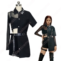 JISOO(ジス)ジャズダンス衣装 『kill this love』MVダンス服 仮装 BLACKPINK 韓国 アイドルスタイル ジャズ団体服 へそ出し シャツ・ブラウス 半ズボン 人気 ステージ衣装 セクシーな 韓流グッズ 演出服(202×202)
