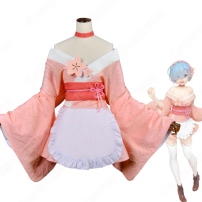 リゼロ レム オリジナル桜イメージ ver. コスプレ衣装『Re:ゼロから始める異世界生活』浴衣 cosplay 仮装 変装(202×202)