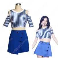 BLACKPINK JISOO ジャズダンス衣装『Forever Young』ジス MVダンス服 変装 韓国 アイドルスタイル衣装 セクシーな ステージ衣装 ジャズ団体服 日常着 へそ出し トップス スカート セット(少女時代、IZ*ONE、BLACKPINK、TWICE)