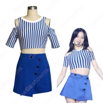 BLACKPINK JISOO ジャズダンス衣装『Forever Young』ジス MVダンス服 変装 韓国 アイドルスタイル衣装 セクシーな ステージ衣装 ジャズ団体服 日常着 へそ出し トップス スカート セット(202×202)