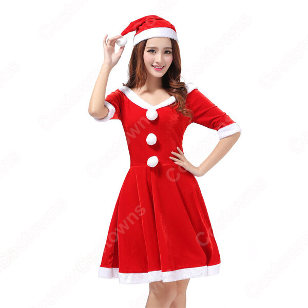 クリスマス衣装 クリスマスパーティー レディース セクシー衣装 ワンピース サンタ コスプレ衣装元の画像
