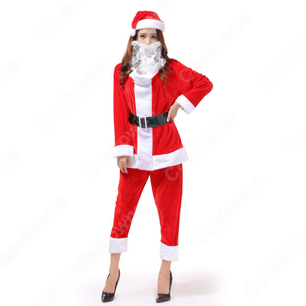 サンタ衣装 サンタクロース コスプレ衣装 クリスマス コスチューム (男女兼用)元の画像