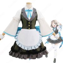 ラブライブ! 渡辺曜（ワタナベヨウ） メイド服 コスプレ衣装 『ラブライブ！サンシャイン!!×THEキャラSHOP』 メイド衣装 cosplay 仮装 変装(Love Live!（ラブライブ!） コスプレ衣装)