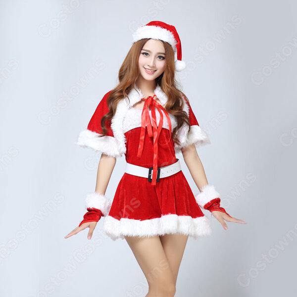 サンタ衣装 クリスマスパーティー衣装 レディース ワンピース セクシー ミニスカ クリスマス コスプレ衣装元の画像
