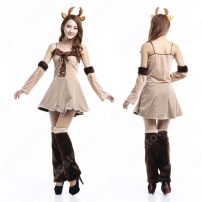 サンタ衣装 レディース セクシー トナカイ クリスマス衣装 ワンピース サンタ コスプレ クリスマスパーティー衣装(202×202)