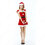 クリスマスパーティー衣装 ノースリーブ ワンピース レディース クリスマス コスプレ衣装 サンタ コスプレ パーティー ドレス 仮装 3点セット 【ワンピース、ベルト、帽子】 サンタ衣装 2
