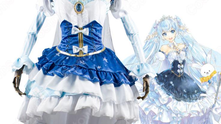 Amazon.co.jp: longmucos 初音ミク 雪ミクコスプレ用衣装雪の