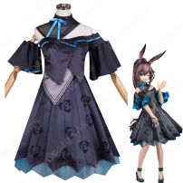 アーミヤ セレブレーションタイム コスプレ衣装 『アークナイツ/Arknights』 黒ワンピース ディナードレス cosplay 仮装 変装(アークナイツ（明日方舟） コスプレ衣装)