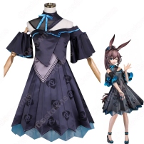 アーミヤ セレブレーションタイム コスプレ衣装 『アークナイツ/Arknights』 黒ワンピース ディナードレス cosplay 仮装 変装(202×202)