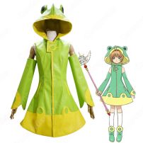 木之本桜 (きのもとさくら) カエル型 バトルコスチューム コスプレ衣装 『カードキャプターさくらクリアカード編』 cosplay 仮装 変装(カードキャプターさくら コスプレ衣装)
