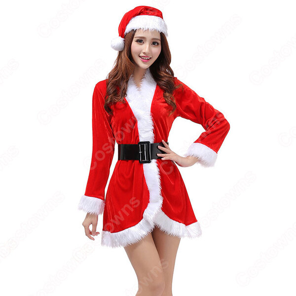 クリスマス サンタ衣装 サンタクロース コスプレ衣装 レディース セクシー 長袖 クリスマス衣装 サンタ テーマパーティー衣装元の画像