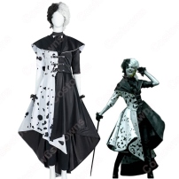 映画 エステラ／クルエラ コスプレ衣装 『クルエラ』『101匹わんちゃん』 悪役クルエラ・ド・ヴィル パーティードレス cosplay 仮装 変装(202×202)