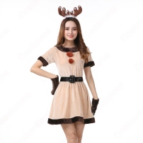 クリスマス トナカイ コスプレ衣装 レディース セクシー ト ワンピース 大人用(202×202)