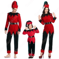 サンタ衣装 クリスマス ピエロ コスプレ衣装 長袖 親子スーツ クリスマス衣装 テーマパーティー衣装 大人用 子供用(202×202)