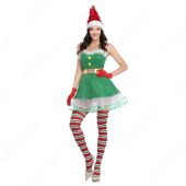クリスマス エルフ コスプレ衣装 レディース セクシー グリーン ワンピース テーマパーティー装 大人用(仮装コスプレ衣装でおすすめの商品)