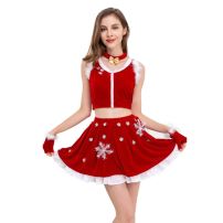 クリスマス コスプレ衣装 レディース セクシー 雪ポイント柄 ミニスカート クリスマス テーマパーティー衣装 大人用(サンタ衣装)