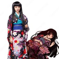 閻魔あい（えんまあい） 二籠 着物 コスプレ衣装 『地獄少女（じごくしょうじょ）』 cosplay 仮装 変装(地獄少女 コスプレ衣装)