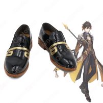 鍾離（ショウリ） コスプレ靴『原神(げんしん)』 コスプレ シューズ コスプレ用 道具 男女兼用(コスプレ ブーツ（靴）)