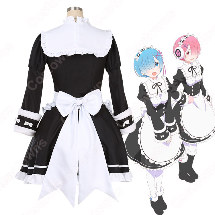 icos製 Re:ゼロから始める異世界生活　コスプレ衣装　レム　ラム　リゼロ　M リゼロ ラム＆レム 氷季服 メイド服 コスプレ衣装 『Re:ゼロから始める