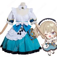原神 バーバラ・ペイジ メイド服 コスプレ衣装 『原神×SWEETS PARADISE -そよ風の饗宴-』 ワンピース cosplay 仮装 変装(原神 コスプレ衣装)