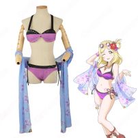 小原鞠莉（おはらまり） ＜水着編 体力勝負どんとこい＞ 覚醒後 コスプレ衣装 『ラブライブ!サンシャイン!!』 ビキニ姿 水着 cosplay 仮装 変装(Love Live!（ラブライブ!） コスプレ衣装)