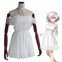 FGO マシュ・キリエライト 英霊正装 ドレス コスプレ衣装 『Fate/Grand Order』（フェイト・グランドオーダー） 二周年記念 cosplay 仮装 変装(FATEシリーズ コスプレ衣装)