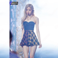 BLACKPINK（ブラックピンク）ロゼ パク・チェヨン ステージ衣装 チューブトップ トップス フレアスカート セクシー 衣装(202×202)