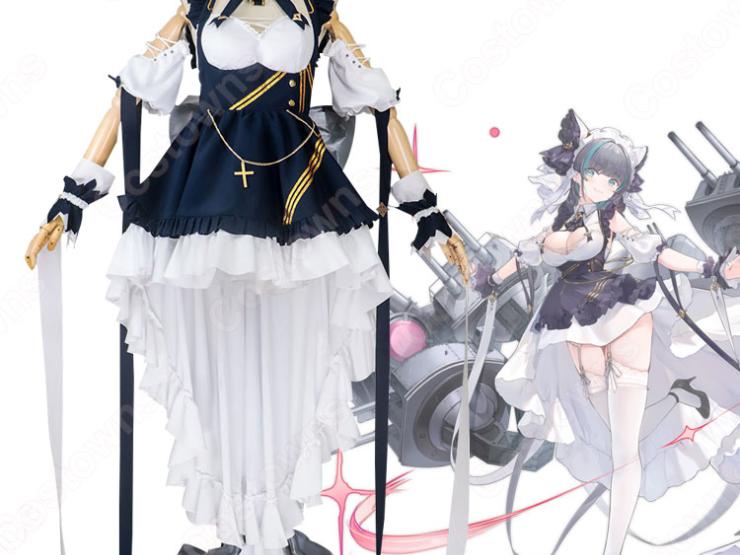 アズレン チェシャー メイド 風 コスプレ衣装『アズールレーン』 ロイヤル 重巡洋艦 cosplay 仮装 変装（この商品に関連する動画）