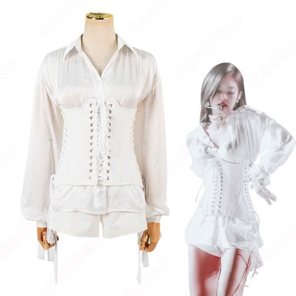 JENNIE(ジェニー) 白い衣装 ダンス服 第33回ゴールデンディスクアワード SOLO(ソロ) ライブ衣装 BLACKPINK（ブラックピンク） 韓国 アイドルスタイル ステージ衣装元の画像