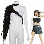 BLACKPINK（ブラックピンク） リサ（LISA） ジャズダンス衣装 韓国ファッション ステージ衣装 ワンアーム アクセサリー