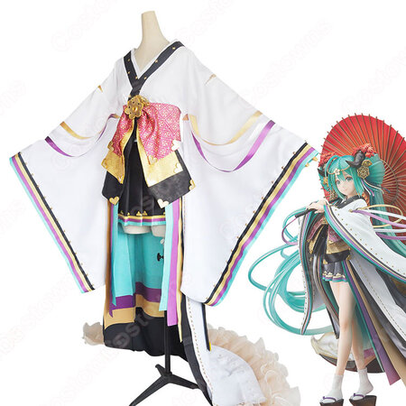 初音ミク はつねミク Land Of The Eternal 着物 コスプレ衣装 キャラクター ボーカル シリーズ01 初音ミク Cosplay 仮装 変装 Costowns