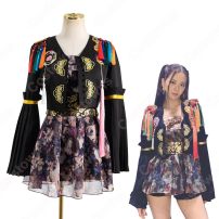 JISOO(ジス) 韓服風 コスチューム『How You Like That』MV ジャズダンス衣装 花柄 ダンス服 BLACKPINK 韓国 アイドルスタイル ジャズ団体服 人気 セクシーな ステージ衣装 可愛い 韓流グッズ 演出服(少女時代、IZ*ONE、BLACKPINK、TWICE)