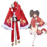 ドルフロ 97式 牡丹魁 赤いチャイナドレス コスプレ衣装 『ドールズフロントライン』 少女前線 アサルトライフル 新春 スキン cosplay 仮装 変装(ドールズフロントライン（Dolls' Frontline）少女前線 コスプレ衣装)