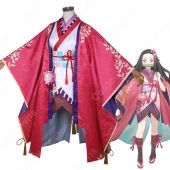 鬼滅 陰陽師 竈門禰豆子（かまどねずこ） 焔火の夜 コスプレ衣装 『鬼滅の刃』（きめつのやいば） cosplay 仮装 変装(送料無料)