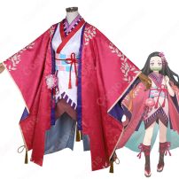 鬼滅 陰陽師 竈門禰豆子（かまどねずこ） 焔火の夜 コスプレ衣装 『鬼滅の刃』（きめつのやいば） cosplay 仮装 変装(鬼滅の刃 コスプレ衣装)