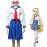 セーラー戦士 愛野美奈子（あいのみなこ） 制服 セーラー服 コスプレ衣装 『美少女戦士セーラームーン』（びしょうじょせんしセーラームーン） セーラーヴィーナス 日常服 子供用 大人用 cosplay 仮装 変装