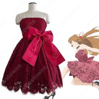 EVA 10周年記念 キューポッシュ ドレス 惣流・アスカ・ラングレー（そうりゅう・アスカ・ラングレー） ドレス コスプレ衣装 『新世紀エヴァンゲリオン』（しんせいきエヴァンゲリオン） cosplay 仮装 変装(新世紀エヴァンゲリオン コスプレ衣装)