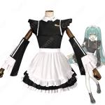 初音ミク（はつね ミク） スポーティメイド コスプレ衣装 黒白 ワンピース メイド服