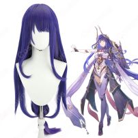 雷電将軍(らいでんしょうぐん) 禍津御建鳴神命 コスプレウィッグ 『原神』（げんしん） 薄櫻が綻ぶ時 耐熱かつら cosplay wig 通販(コスプレウィッグ)