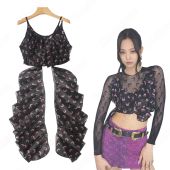 BLACKPINK ジェニー（JENNIE） 衣装 通販 「How You Like That」 ステージ服 MVダンス服 韓国アイドル ファッション 三日月柄 プリント フィッシュネット トップス(こちらもおすすめ)