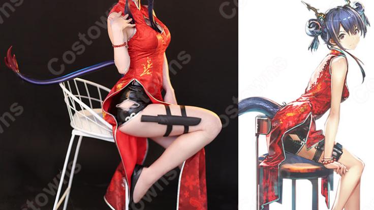 陳(チェン) 歳紅霞 チャイナドレス コスプレ衣装 ゲーム 『アークナイツ』 cosplay 仮装 変装 - Costowns