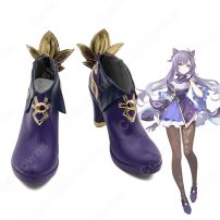 刻晴（コクセイ） コスプレ靴 『原神』（げんしん） コスプレ シューズ コスプレ用 道具 男女兼用(コスプレ ブーツ（靴）)
