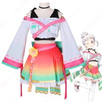 スクフェス 嵐千砂都（あらしちさと） コスプレ衣装 『ラブライブ！ スクールアイドルフェスティバル』 Liella! ＜パワフルペイント編 ステップストリート＞ 覚醒後 cosplay 仮装 変装(Love Live!（ラブライブ!） コスプレ衣装)
