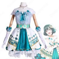 三船栞子 コスプレ衣装 『ラブライブ！虹ヶ咲学園スクールアイドル同好会』 しっかり学びたいので 翠いカナリア 衣装 cosplay 仮装 変装(Love Live!（ラブライブ!） コスプレ衣装)