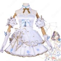 スクフェス 紫陽花の絆 唐可可 コスプレ衣装 『ラブライブ！ スクールアイドルフェスティバル』 ジューンブライド編 cosplay 仮装 変装(Love Live!（ラブライブ!） コスプレ衣装)