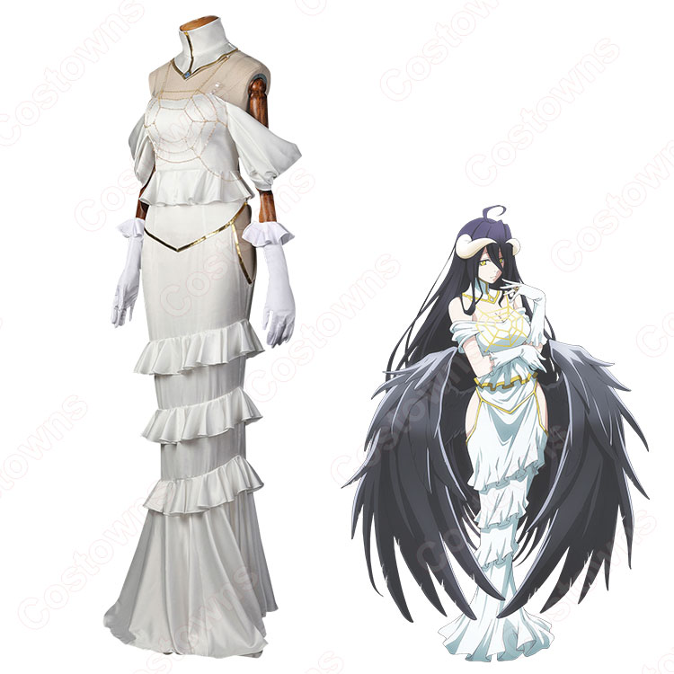 処分セール オーバーロード アルベド コスプレ ドレス ウィッグ 新品未使用 L アルベド ドレス コスプレ衣装 TVアニメ オーバーロード 慈悲深き純白